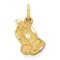 10K Yellow Gold Praying Hands Charm Pendant Jewelry 16mm x 10mm